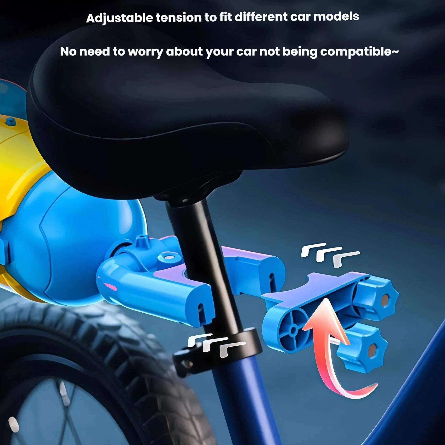 Bicycle Mounted Rocket Bubble Machine, Auto Lights, Super Bubble Output, Fits Bike/Motorcycle, Remote Control Outdoor Bubble Toy for Kids 3-6 & 6-8 Years Old （ Includes 50ML*2 Bubble Solution）