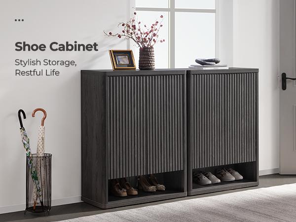 SICOTAS Shoe Cabinet 44" Tall Large Storage Organizer Modern Shoe Rack with Doors & 4 Shelves Mid Century Free Standing 6-Tier Cabinet for Entryway Hallway Living Room Closet SICOTAS Shoe Cabinet 44" Tall Large Storage Organizer Modern Shoe Rack with Doors & 4 Shelves Mid Century Free Standing 6-Tier Cabinet for Entryway Hallway Living Room Closet