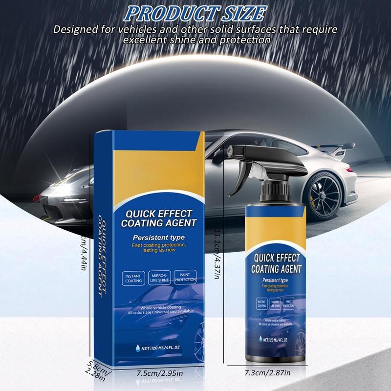 1 Pack Car Coating Spray, Spray Coating Agent, Fast Acting Coating, Car Scratch Wax Polishing Spray No Wash, Easy to Use, Multipurpose Oil Film Emulsion Glass Cleaner