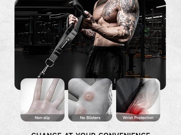 MANUEKLEAR Tricep Rope Cable Attachment Handles, Greater Range of Motion, Tricep Pull Down Rope for Push Downs, Crunches, Facepulls for Professional Gym