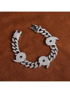 Alloy Full-Diamond Hip-Hop Cuban Chain Bracelet Fashion Trendy Personalized Hip-Hop Bracelet