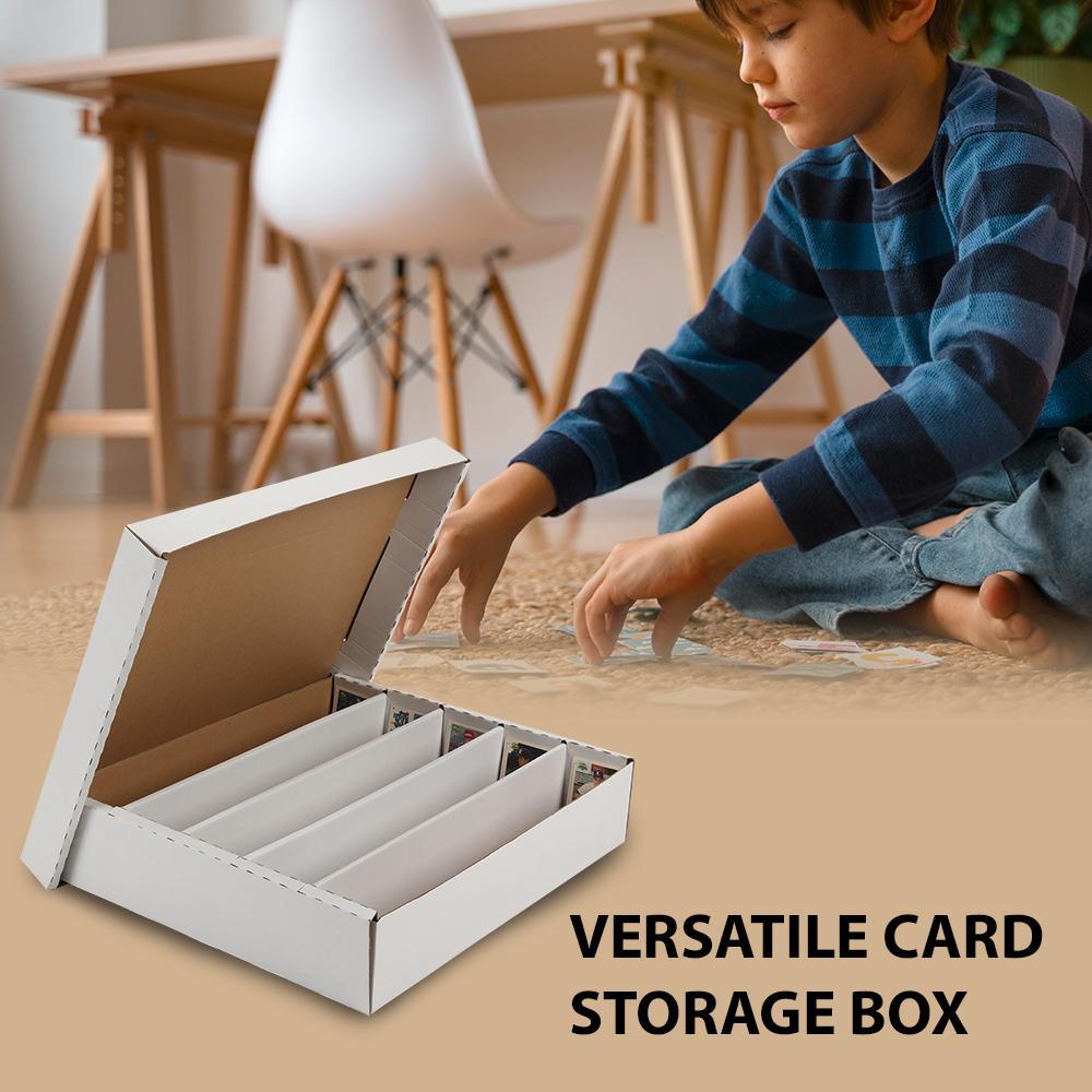 CROSSDESIGN 3000/3200/5000 Count Lid Trading Card Corrugated Cardboard Storage Box Holder-3/4/5 Row Paper Organiser