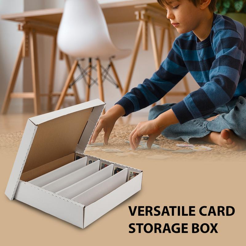 CROSSDESIGN 3000/3200/5000 Count Lid Trading Card Corrugated Cardboard Storage Box Holder-3/4/5 Row Paper Organiser