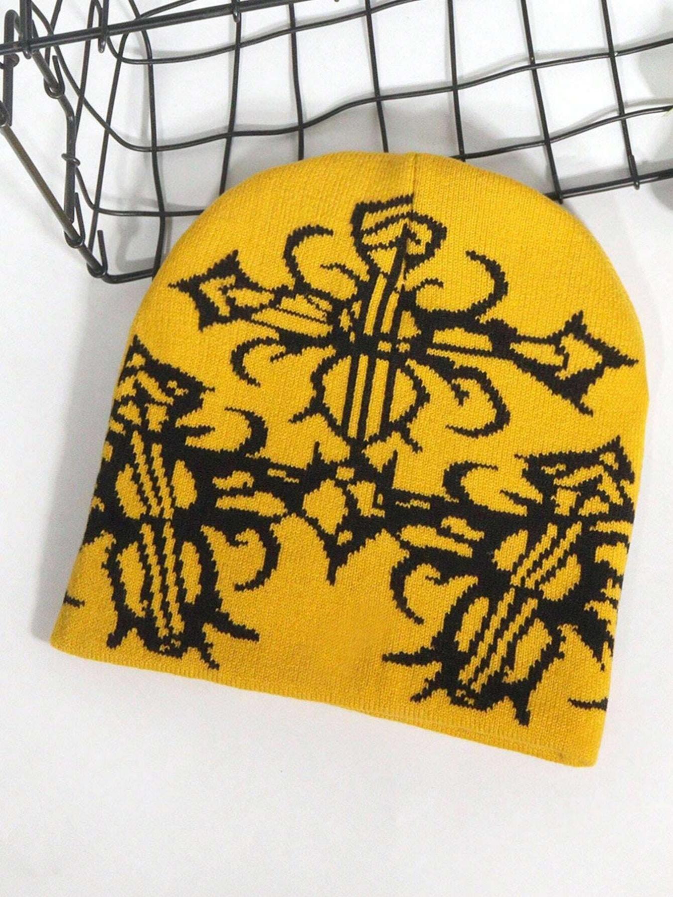 Y2k Harajuku Multi Element Pattern Men's and Women's Winter Warm Rock Hip Hop Fashion Knitted Hat