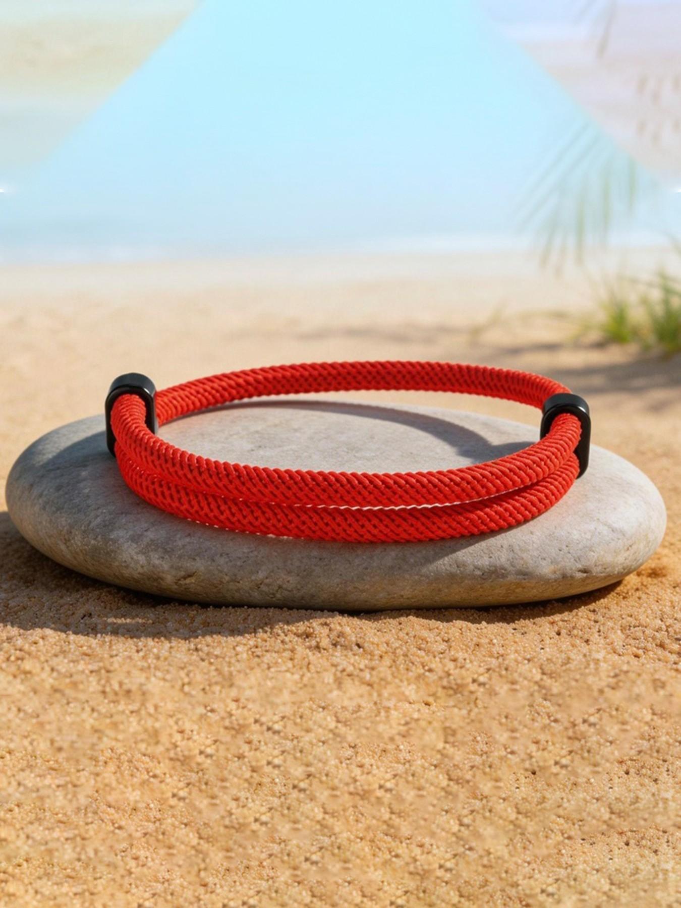 Men's Colorful Braided Rope Wristband, Simple Fashion Style, Durable Adjustable Nylon Cord, Ideal for Daily Wear, Couple Matching, Boyfriend Gift