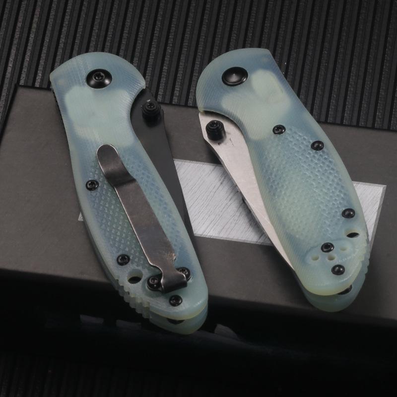 1 piece 557 multi-purpose portable folding knife, luminous textured handle, axis lock quick open, black blade T head, EDC / practical for daily commuting, a great gift for the holidays