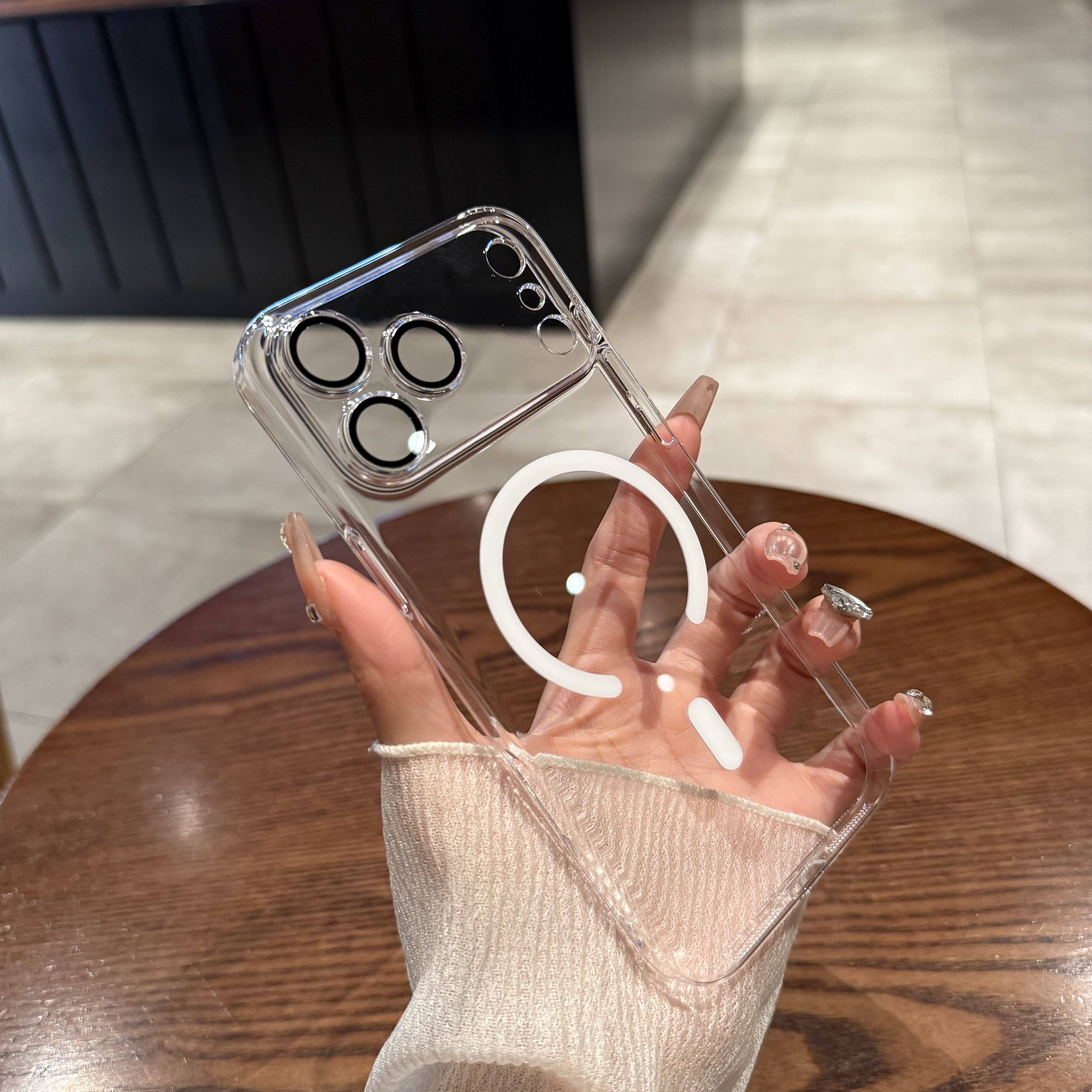 Ultra-thin Transparent Magnetic Case for iPhone 17/16/15/14/13/12 Pro Max New 17 Pro Minimalist Design Luxury Protective Shockproof Cover