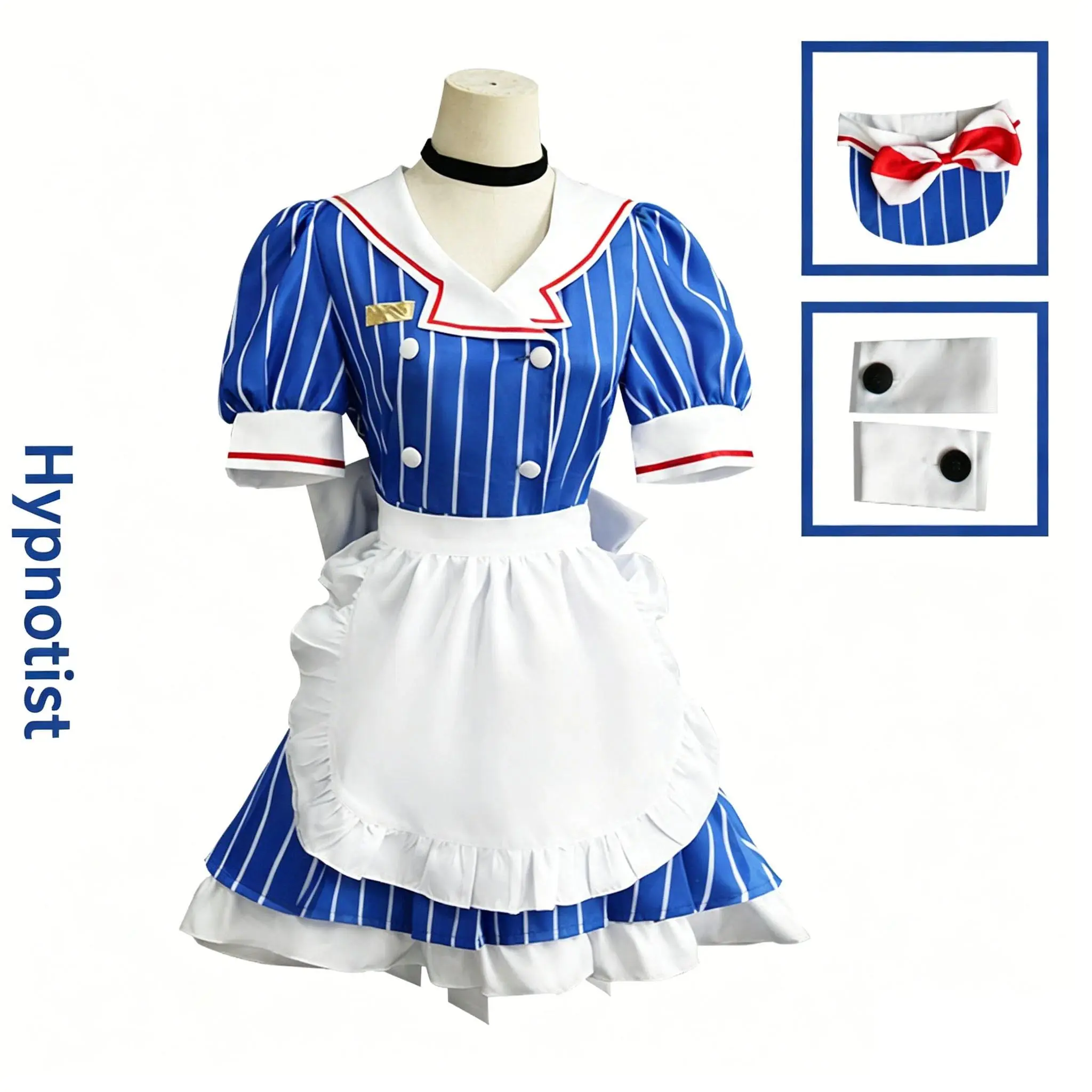 Miku， hypnotists will wear a full set of cosplay maid dresses and wigs for women's Halloween comic exhibitions