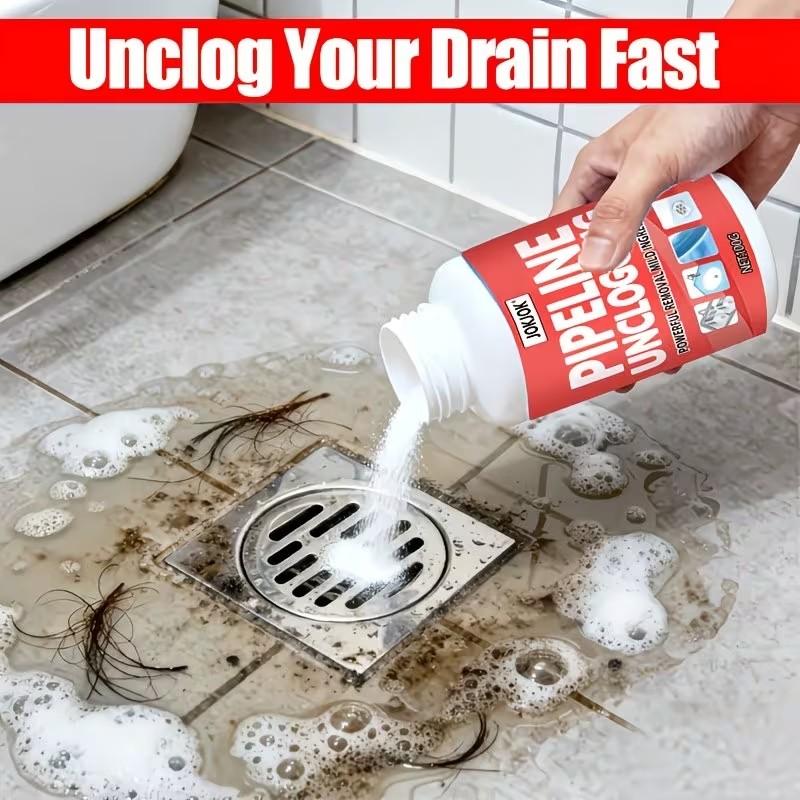 Drain Pipe Cleaning Set, Powerful Unclogging Solution, Safe Formula for Toilets, Bathrooms and Kitchens, Quick Blockage Removal, Drain Cleaner Powder