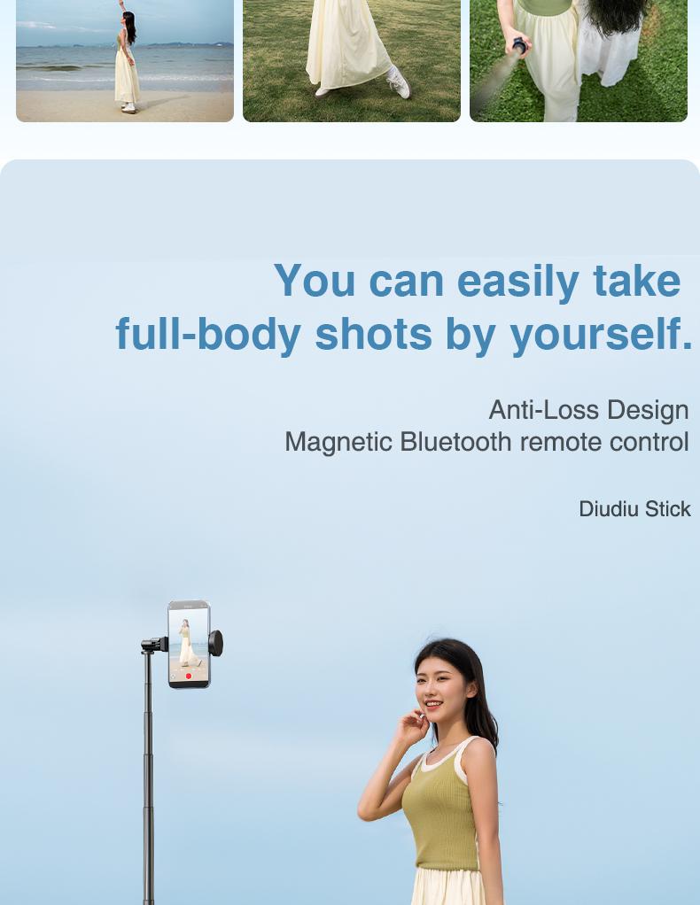 Oroms 67"Portable Selfie Stick Tripod with Remote，One Click Open, Wireless Remote Included.FOR Cellphone. Smartphone Camera Accessories Camera Stand