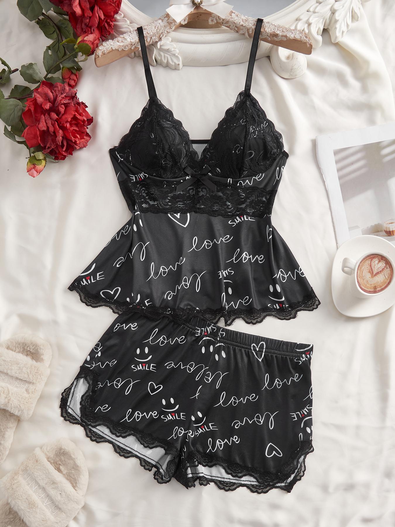 Women's Valentine's Day Pajama Set, Casual Comfortable Tank Top and Elastic Shorts, All-Season Sleepwear, Perfect Birthday Gift