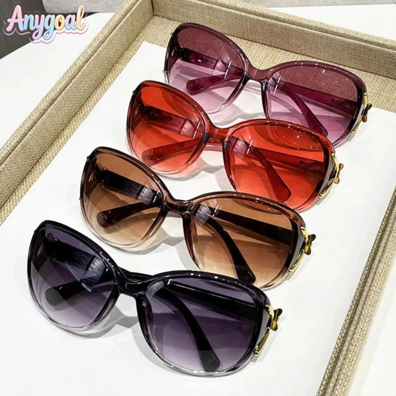 Women’s 4 Pack Oversized Round Tortoiseshell Blue Light Glasses, Lightweight Non Prescription Frames With Pink And Purple Tinted Polarized Lenses, Natural Material Eyewear For Daily Outfits And Long Distance Driving