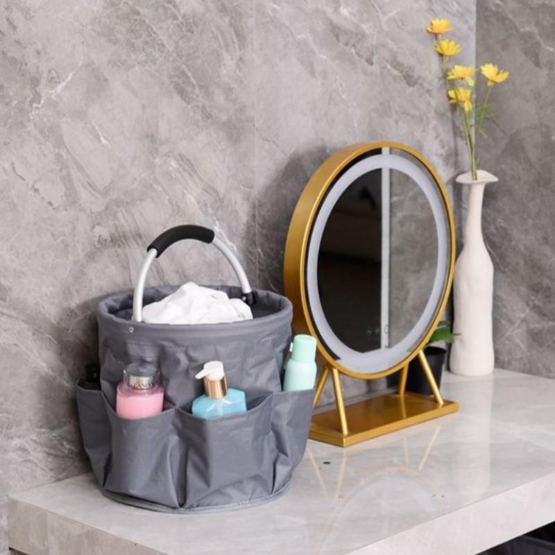 Foldable Multi-Functional Handheld Storage Basket, Outdoor Picnic Camping Tool Bucket, Waterproof Oxford Fabric Organizer