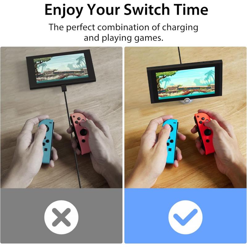 Tiny Charging Stand Compatible with Nintendo Switch/Switch Lite/Switch OLED, Portable Cute Switch Dock Station with USB-C Port for Switch Games, No Projection, Red&White, Game Console Accessories