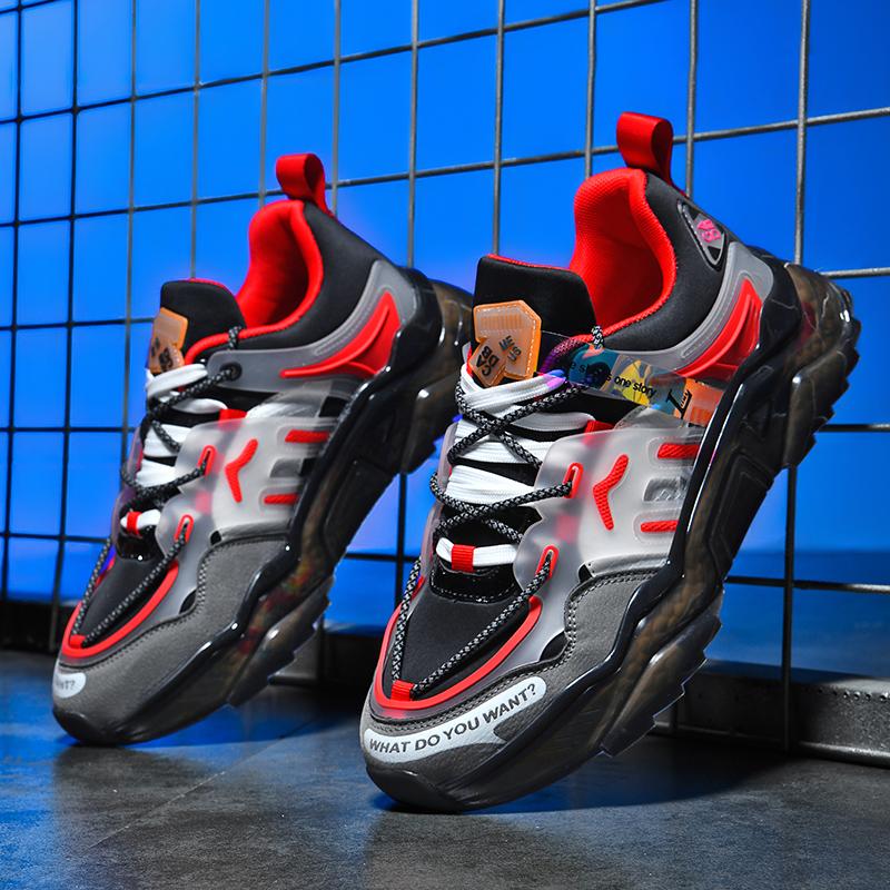 Men's Popcorn Sole Shoes, Lightweight Shock Absorption, All-Season Sport Casual Sneakers, Comfortable and Versatile Footwear