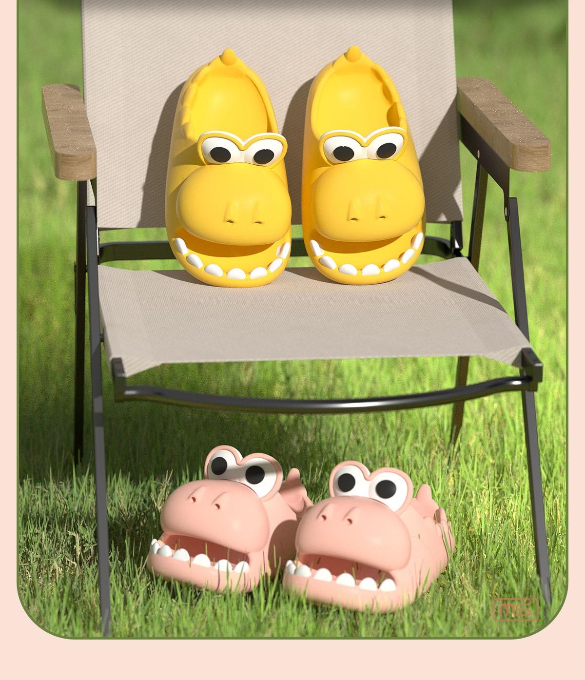 Crocodile Fun Shape Open Toe Thick Sole Slippers, Couple Slippers, Comfortable and Stylish, Perfect for Casual Wear