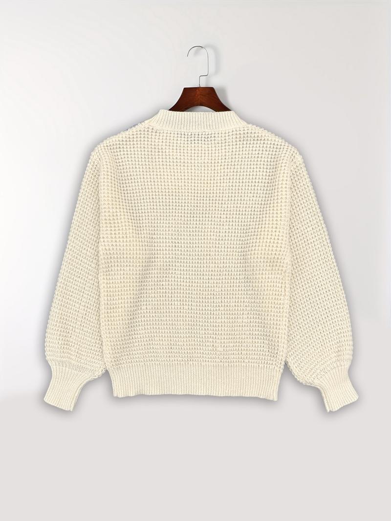 Women's Colorblock Drop Shoulder Sweater, Casual Long Sleeve Round Neck Jumper for Fall & Winter, Fashion Ladies' Knitwear for Daily Wear