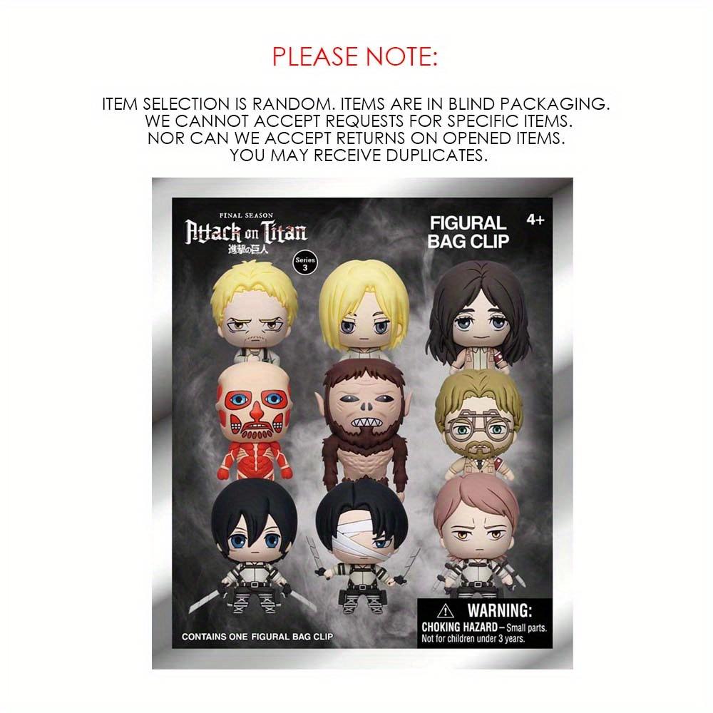 ATTACK ON TITAN Officially Licensed 3D Cartoon Anime Characters Series 3 Mystery Blind Box Keychain Eren JägerMikasa Ackerman Exquisite Collectibles for Friends Family Couples Birthday