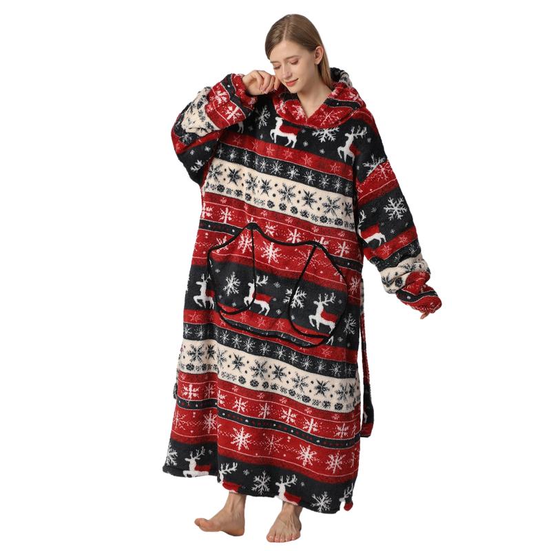 Oversized Wearable Blanket Hoodie for Women & Adults, Super Soft, Warm & Cozy with Giant Front Pocket, Perfect Christmas & Valentine's Day Gift