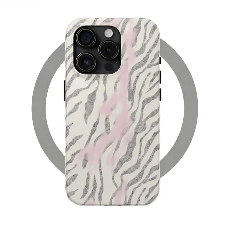 Porodo Chic Zebra Print Shockproof TPU Cellphone Casing for iPhone 15,16,17 Pro - Protective Cover with Lay-Flat Bezel, Lay-Flat Screen Guard, Wireless Tech Accessory, Stylish Birthday Gift for Her