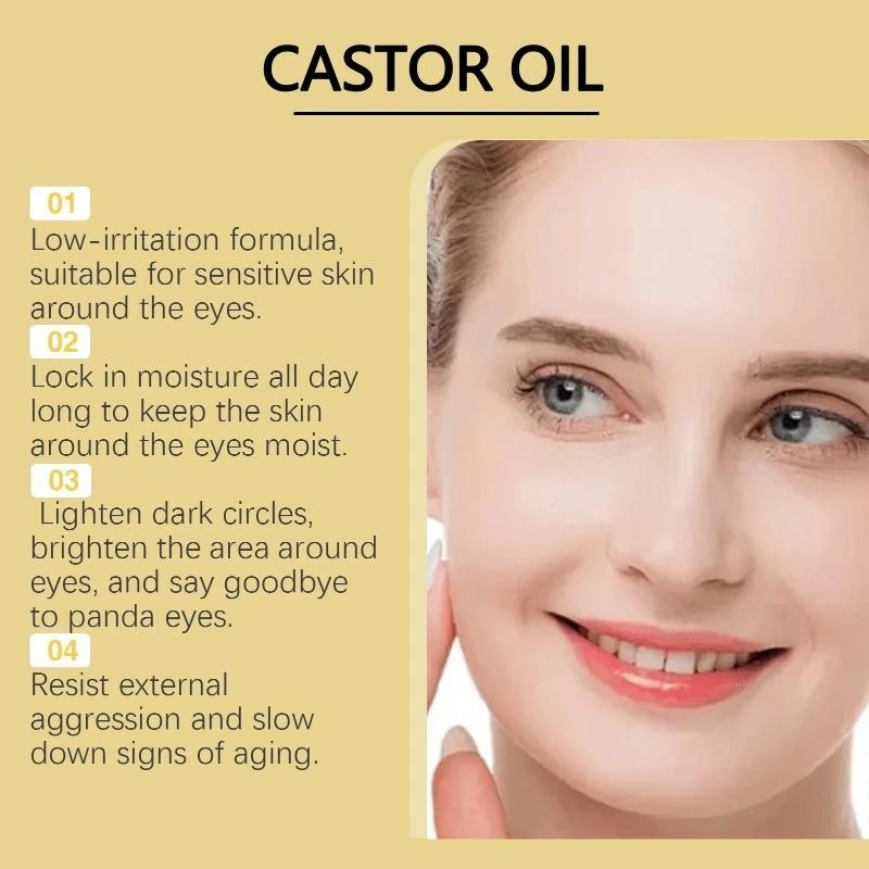 Castor Oil Eye Serum Anti-Wrinkle Remove Dark Circles Eye Bags Anti-Puffiness Lift Firm Ball Massage Moisturize Nourish Eye Care Castor Oil Eye Serum Anti-Wrinkle Remove Dark Circles Eye Bags Anti-Puffiness Lift Firm Ball Massage Moisturize Nourish Eye Care