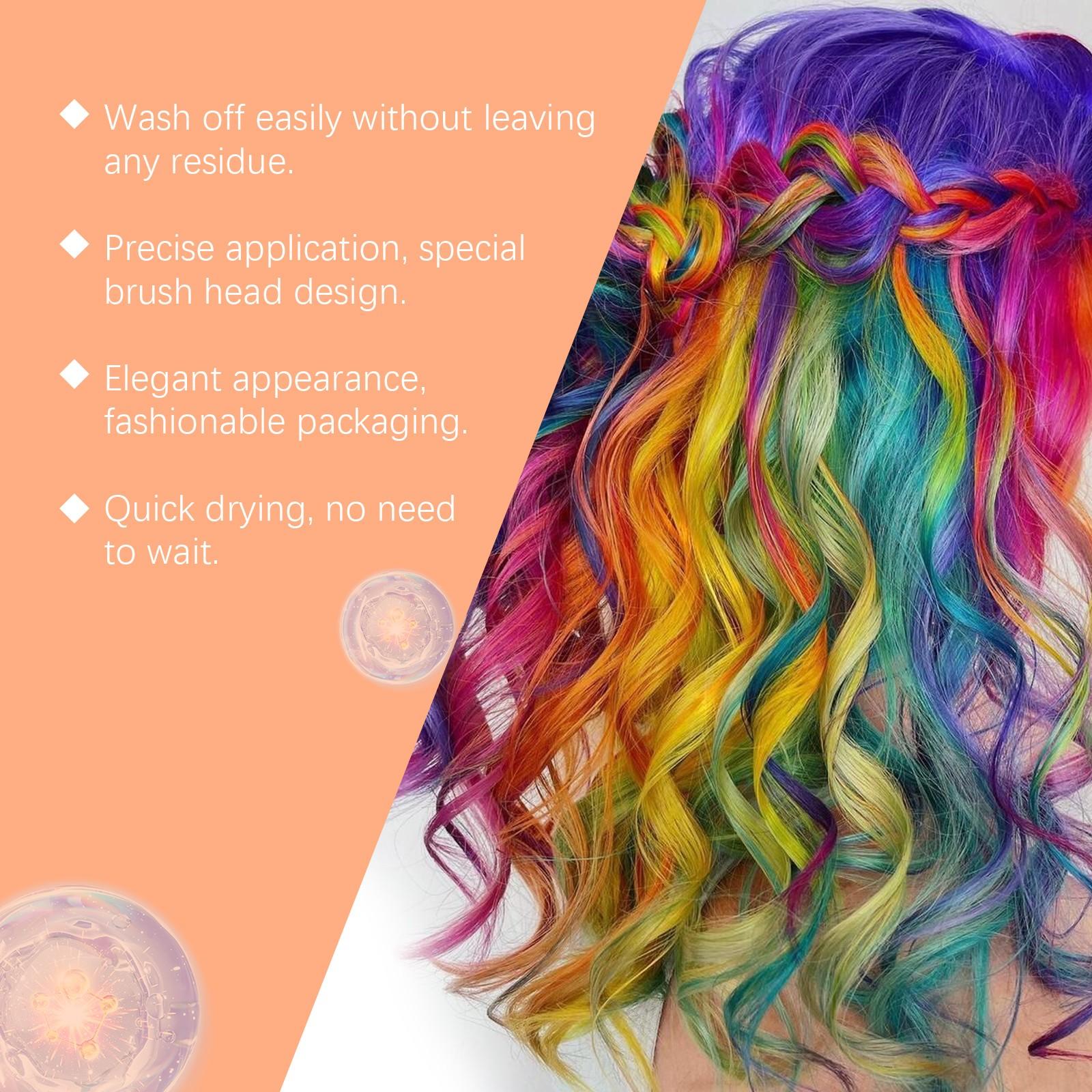 Hoegoa Hair Dye Powder, Temporary Hair Color Stick, Covers Hair, Dreamy, Stage Makeup, No Damage, Easy Wash, Portable, Long-Lasting