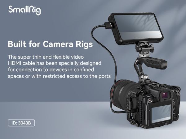 SMALLRIG D to A HDMI Cable Ultra Thin HDMI Cable 55cm/1.8Ft, Super Flexible Slim High Speed 4K 60Hz HDR HDMI 2.0, for GoPro Hero 7/6 /5, for Sony A7RIII / A7II / A6600, for FUJIFILM X-T4 / X-T3-3043B