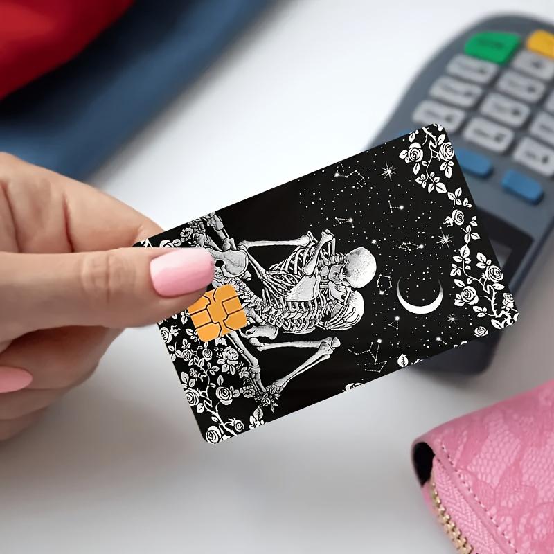 Kissing Couple Skull Stickers for EBT, Transportation, Keys, Credit Cards, Debit Cards, Bank Cards, Bubble-Free, High-Quality, Suitable for Small Chip Cards