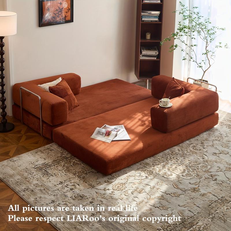 78.8'' Sofa Bed Cloud Couch Corduroy Upholstered Sectional Convertible Multi-Functional Floor Sofa for Living Room & Apartment Furniture