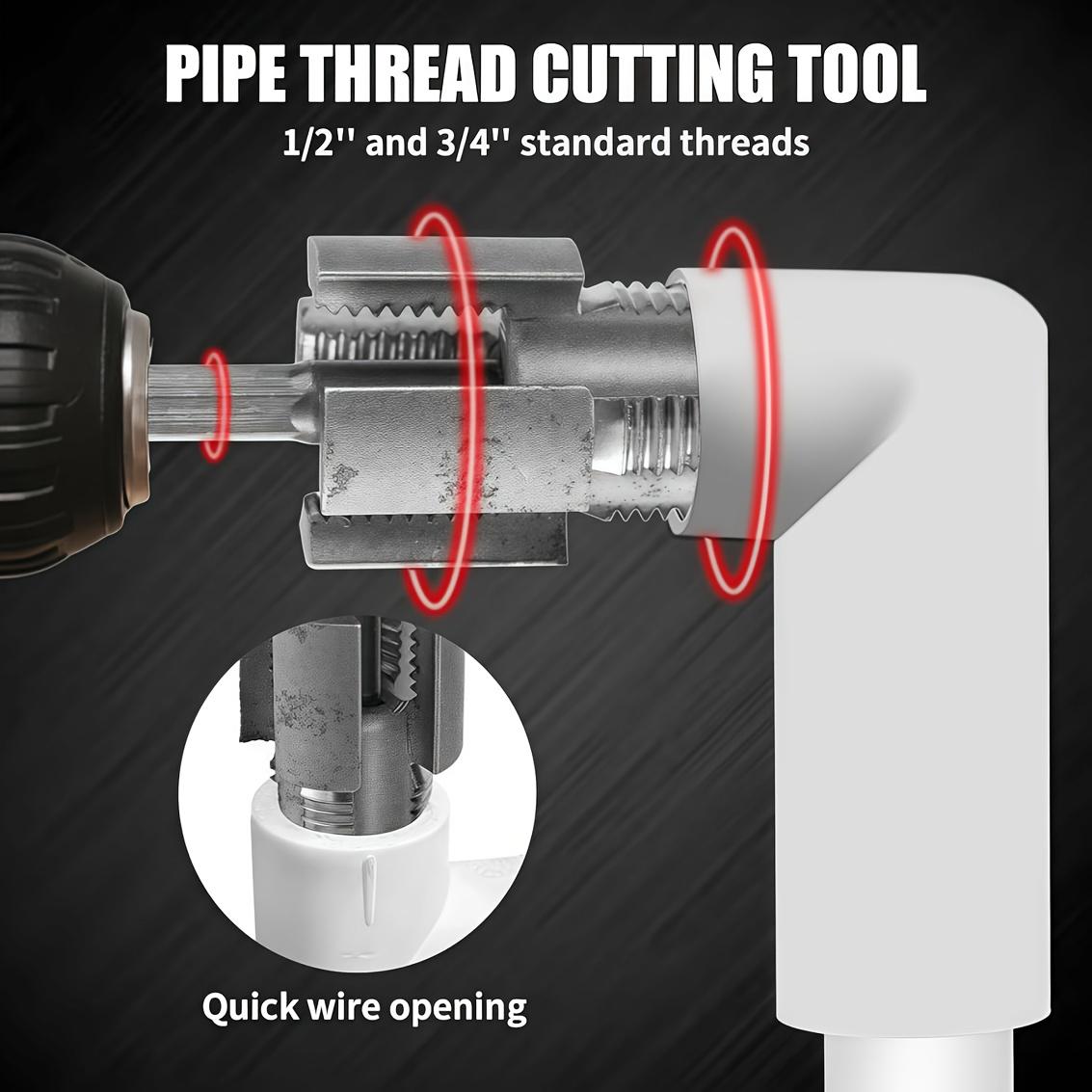 Pipe Thread Processing Tool Set, Hand Tools, Integrated Internal & External Thread Tools, Fits 1/2 Inch, 3/4 Inch, 1 Inch Pipes, Metal Material