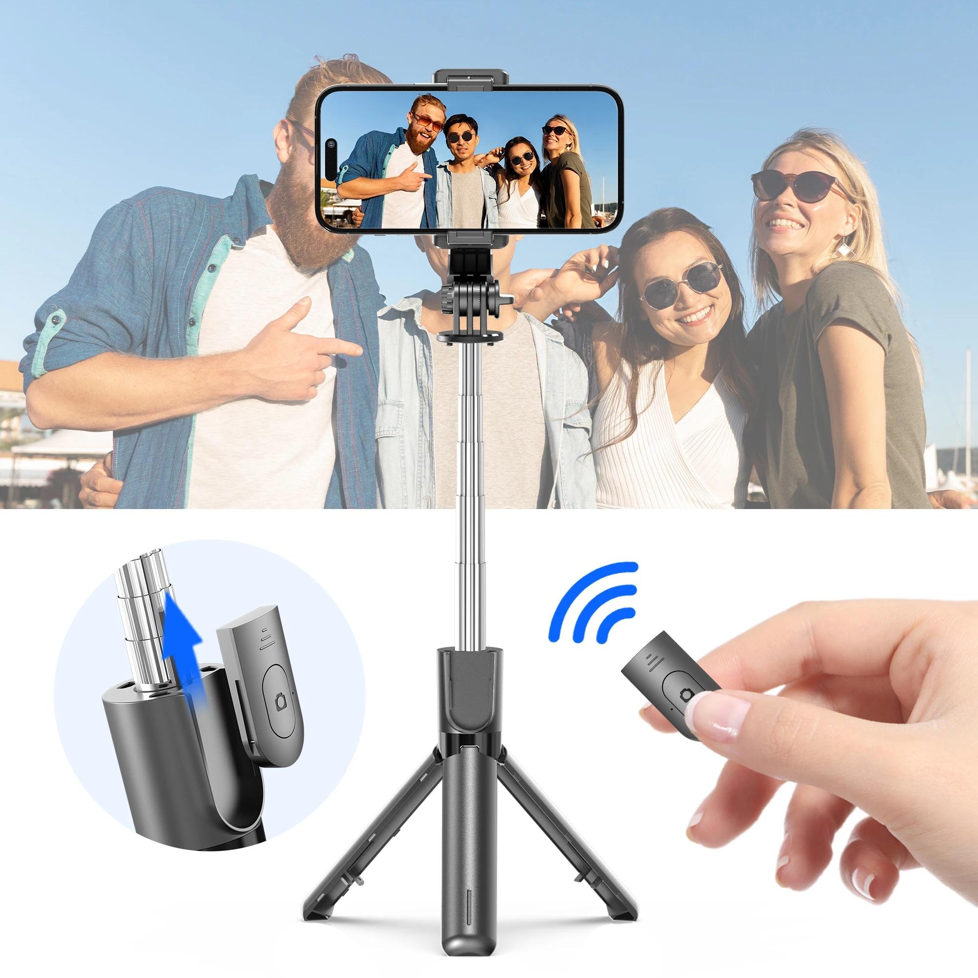 F01 Wireless Bluetooth Remote Tripod Selfie Stick Handheld Adjustable Stabilizer Tripod Phone Stand for iPhone Android