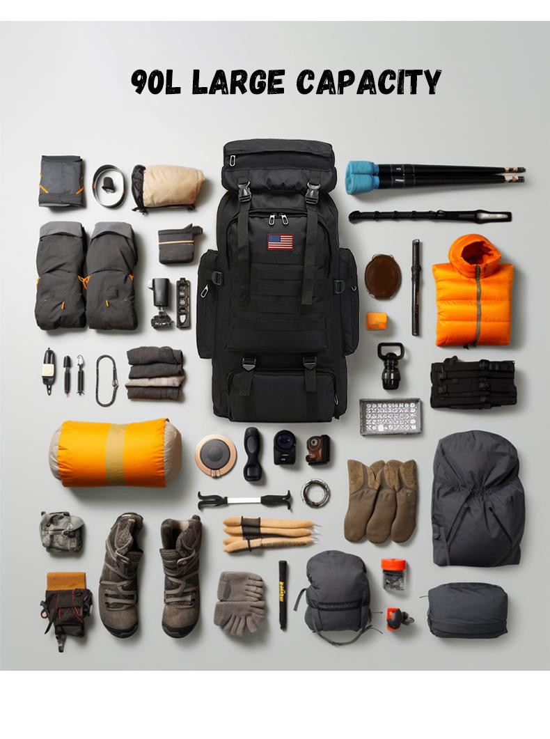 【Black Friday】Prepper Bags, 80L Big Forest Bugout Bags, 600D Oxford Fabric Go Bag, Waterproof and Breathable Travel Backpack, Spend night Biggie Handbag, Rugged and Durable Men's Camouflage Backpack Hiking Camping Hunting Fishing