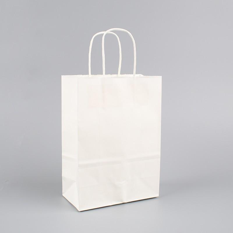12pcs Natural Leather Handled Paper Bags, Leather Handle Paper Bags, Durable & Eco-Friendly Shopping Bags, Perfect for Retail Use
