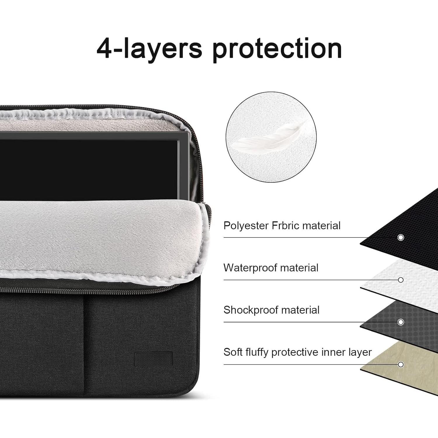 Portable  Case 16.1 Inch,Protective Carrying Sleeve for 16" Uperfect Arzora AOC Hongo Caperave Totyeah Portable ,Portable  Bag with Accessory Pocket,Size-15.4"x9.9" Black