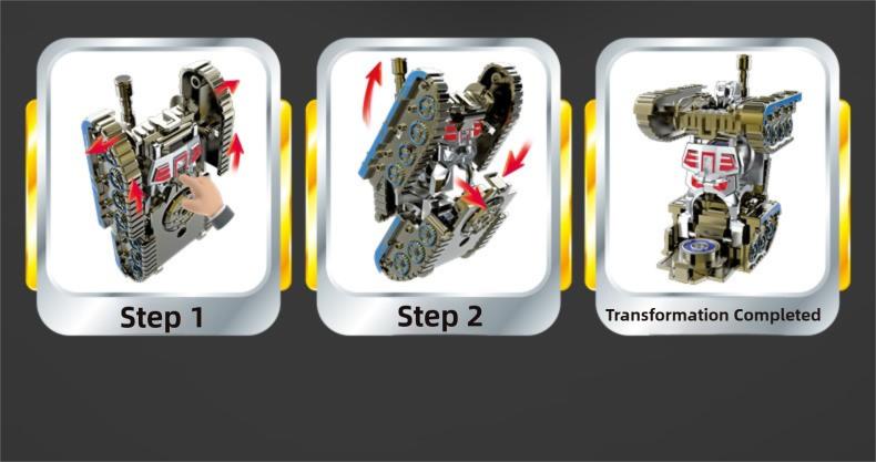 Creative Mecha Fidget Spinner, Simulation Tank Model Transformable Robot, Gear Wheel With Click Sound, Stress Relief Fidget Toys