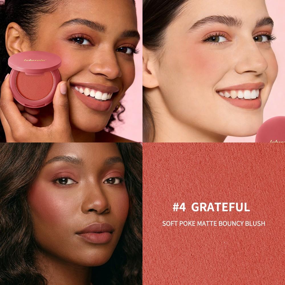 Matte Bouncy Blush, Cream-to-Powder, Blurs Pores, Buildable, Long-Lasting, Lightweight Blush for Girls and Women, Cosmetics Products