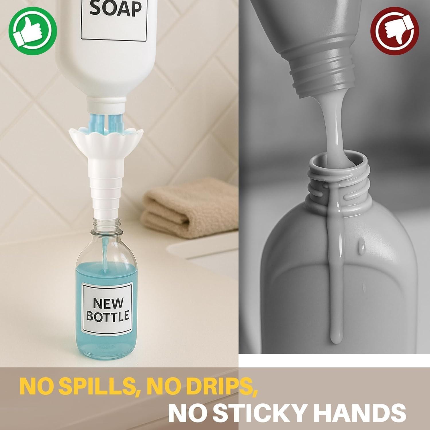2pcs Liquid Transfer Funnels, Leak-proof Wide Mouth Design, For Home Kitchen and Laboratory Use, Durable Essential Tool, Suitable for Dispensing Oils, Wines and Beverages
