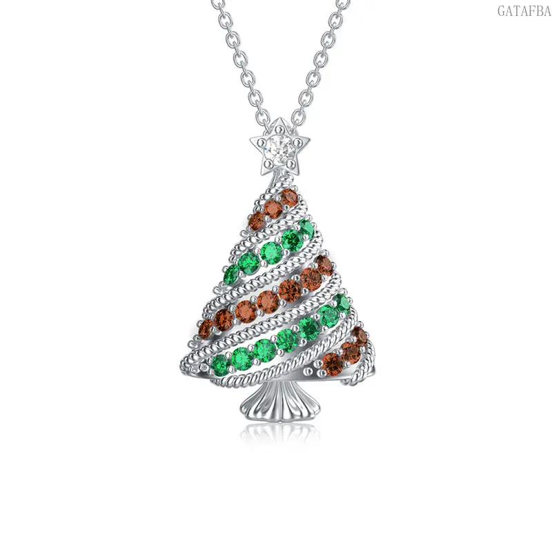 New Christmas Tree Necklace With Shiny Star Ornament, Elegant Delicate Neck Chain For Women,back to school,back to school haul