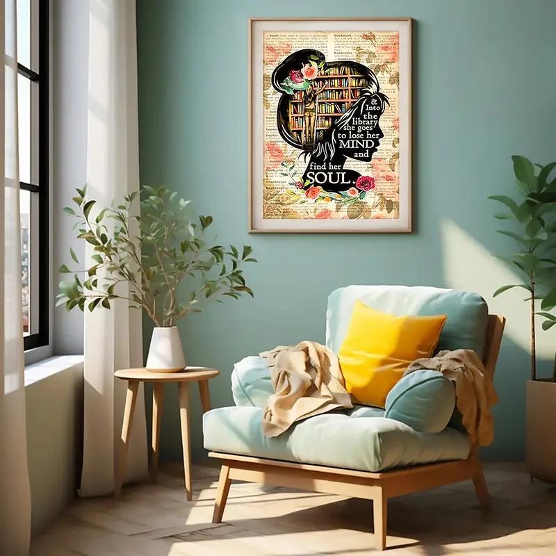 1pc 5D Diamond Art Painting Kit, Coffee & Book Design, Full Round Diamonds, DIY Mosaic Inlay Crafts, Perfect for Home Wall Decor