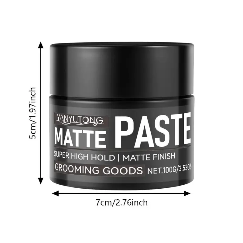 Men's Strong Hold Hair Clay, Matte Finish, Long-Lasting Hold, Non-Greasy, Natural Textured Look, Suitable for Short Hair Curls, Balm, Natural Messy Texture, Texturizing Product, Haircare, Hair Styling Products, Styling Matte Paste