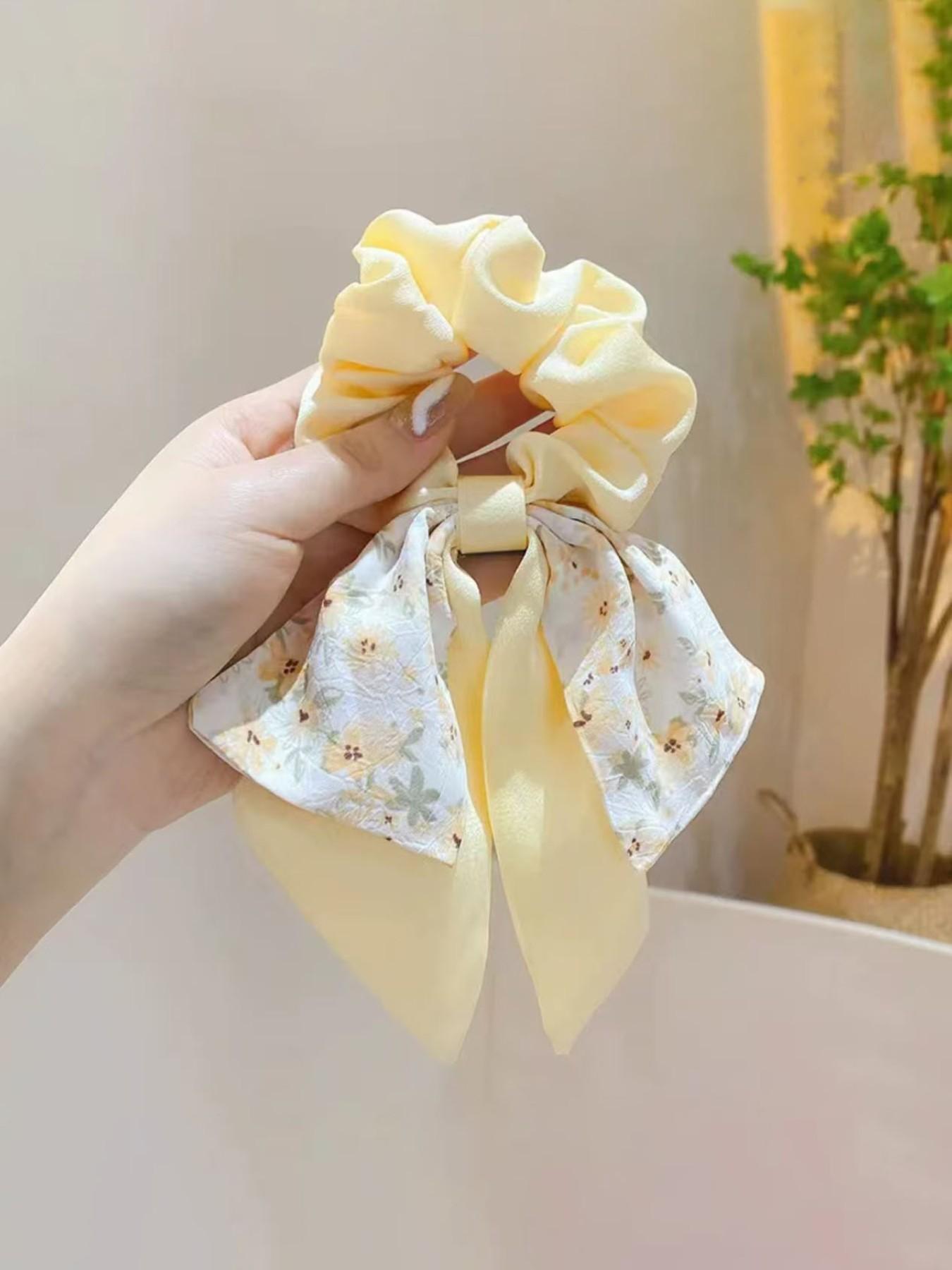 Cute Floral Butterfly Hair Tie, Soft Elastic Design for Girls, Ideal for Spring & Summer Hairstyles, Gentle on Hair