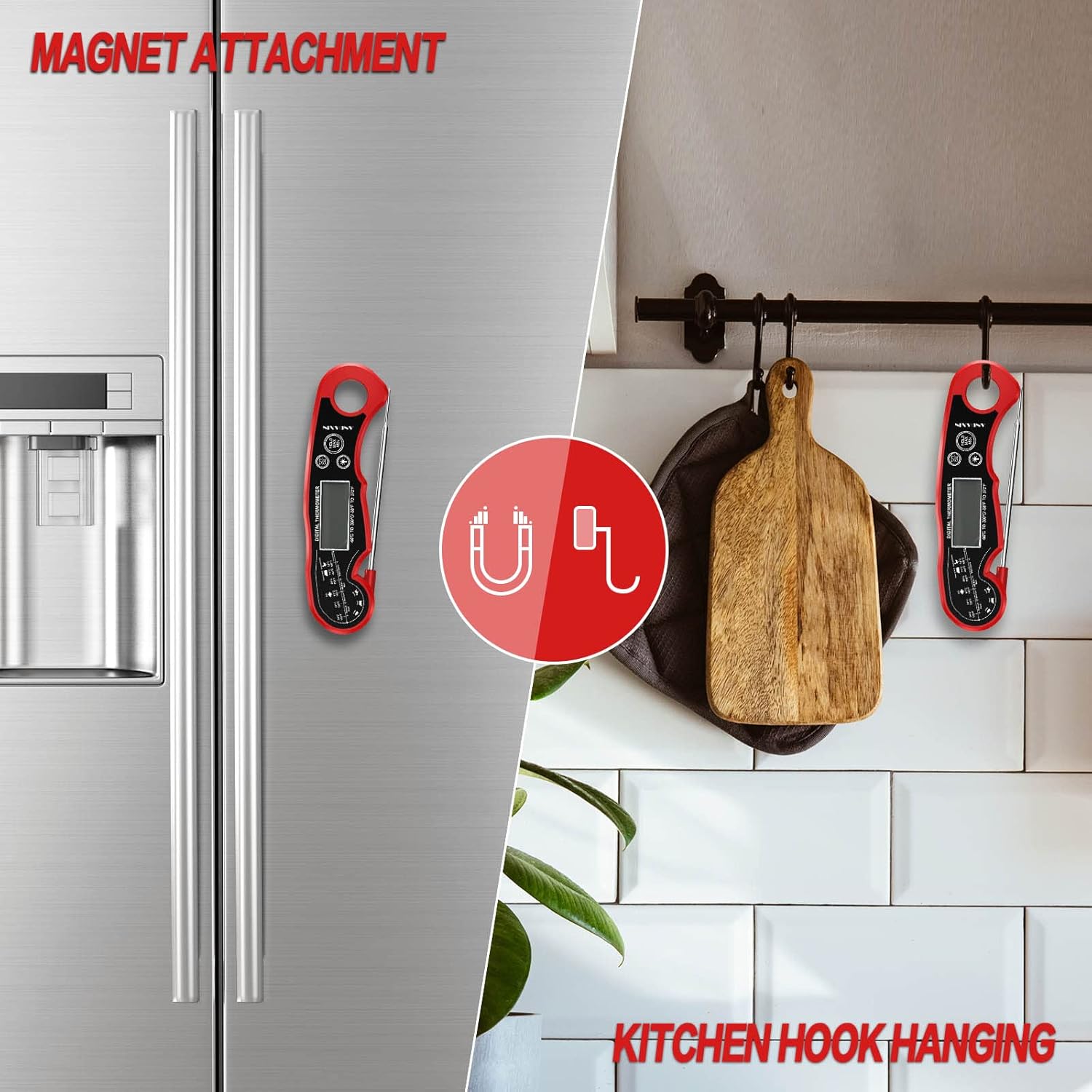 [Grills Gadget]Outdoor BBQ Meat Thermometer-Digital 3s Instant Read with Ambidextrous Backlight and Motion Sensing for Cooking Grill Smoker Oil Fry Candy,Labor Day Special Accessories Gifts Kitchen Utensils Water Proof Stainless Steel Food