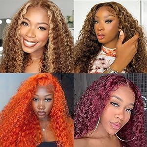 Tuneful Water Wave 13x6 HD Transparent Lace Front Wigs Human Hair 180 Density Wavy Human Hair Wigs for Women Curly Wave Hair Pre Plucked with Baby Hair