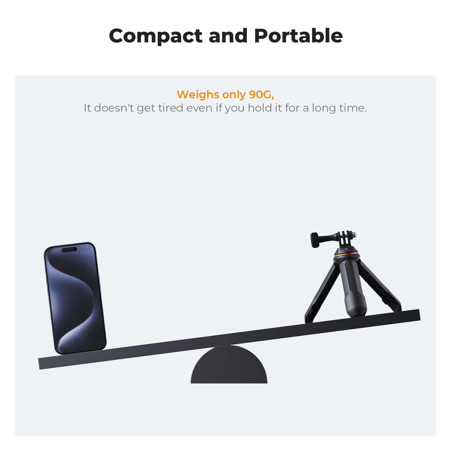 [K&F CONCEPT]MS03 13''/33cm Action Camera Mounts  Stick Desktop Stand (Small Size) For Gopro, Action,Camera  Video Recording Tripod Stand, Cellphone Clip for Smartphone Live Streaming Vlog Phone Selfie