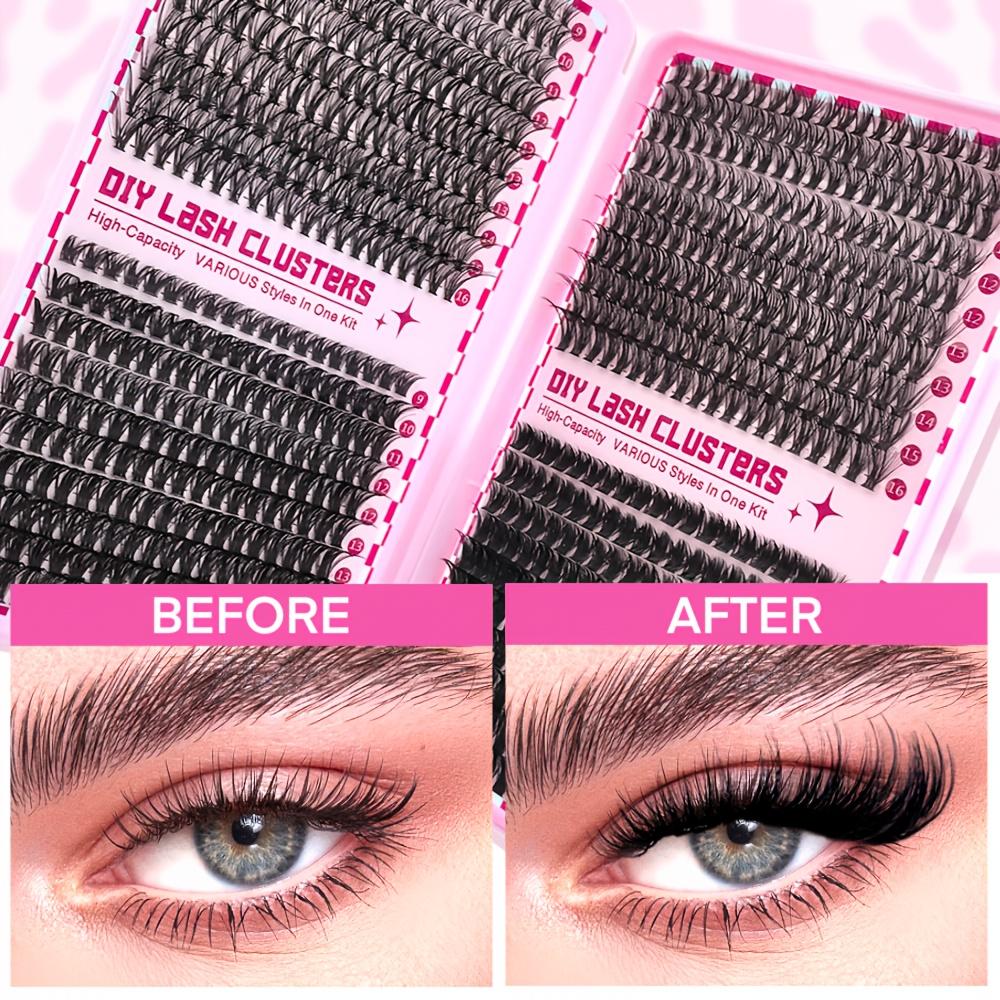 Christmas Eyelash Essential Set, 800pcs Large Capacity, Meets All Your Requirements. 9-16mm Thickened and Lengthened False Eyelashes, Suitable as a Christmas Gift to Yourself