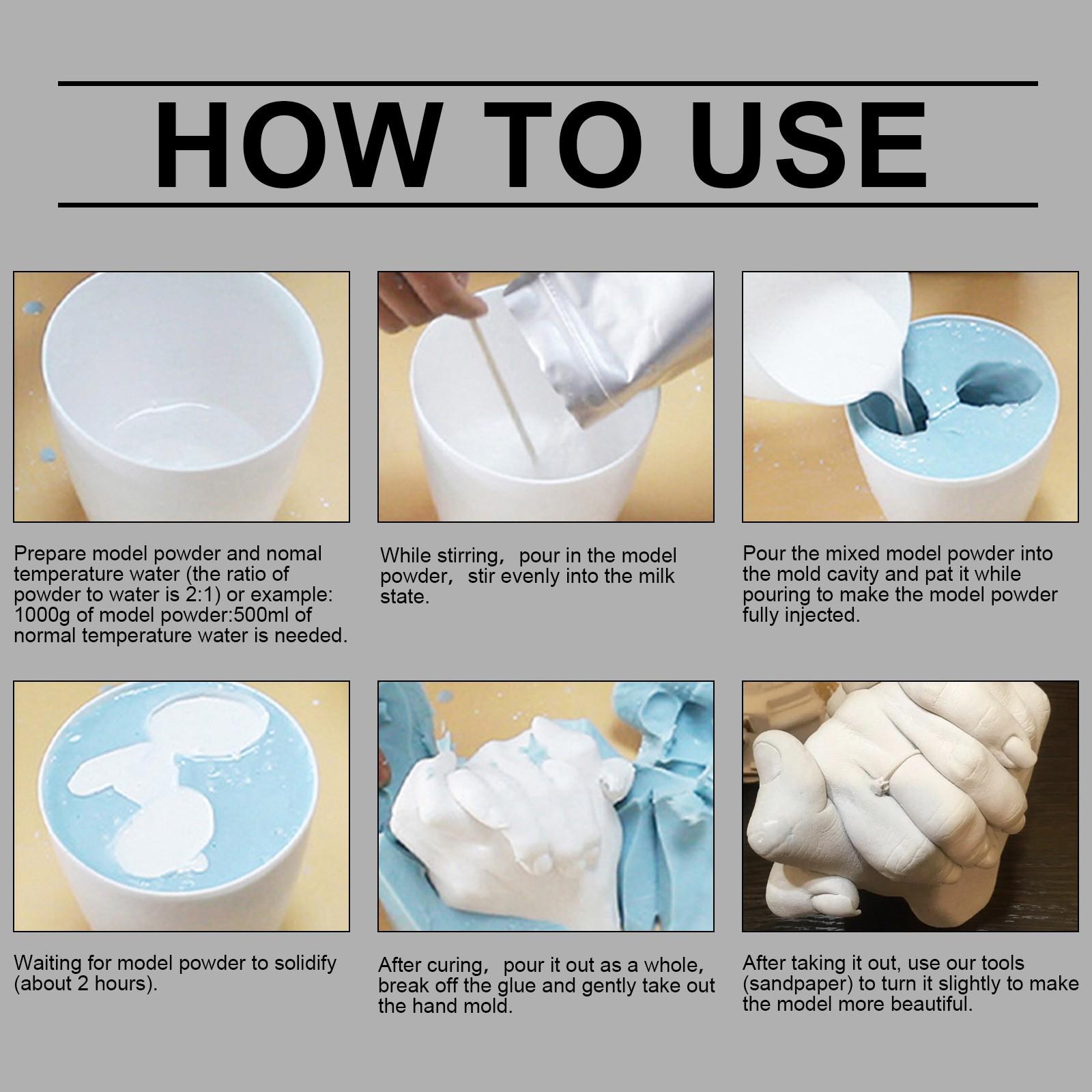 Creative 3D Handprint Cloning Powder – Valentine's Day Handprint and Footprint Souvenirs. Original Casting Set – The Perfect Gift and Event Choice for Couples, Family, and Friends.