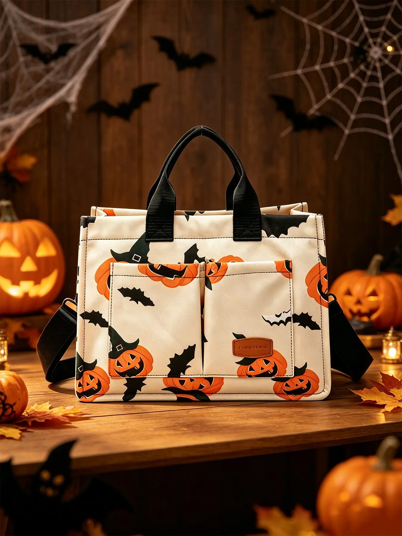 Halloween banquet backpack, pumpkin patterned women's crossbody bag, Halloween backpack, minimalist women's casual bag, suitable for holiday use women's bags, Fall Purse, Crossbody shoulder handbag