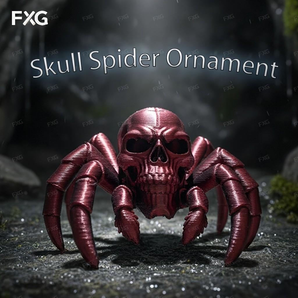 Dark Skull Spider Decorative Figurine, High Precision Print, Gothic Style, Desk Decoration, Christmas Gift, Unique Holiday Display