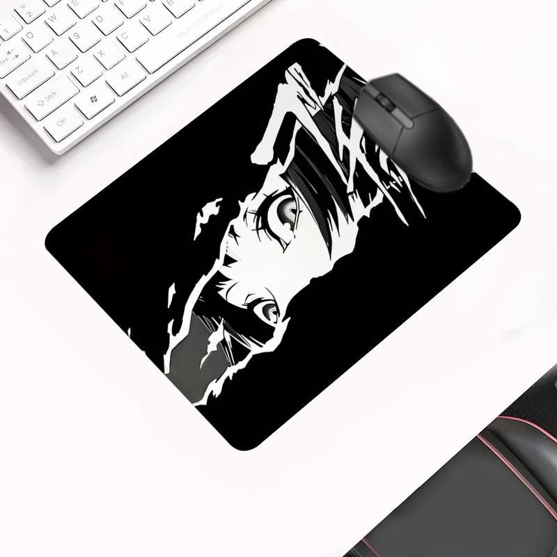1pc Anime Eyes Gaming Mouse Pad Black and White Desk Mat Rubber Base with Stitched Edge Non-Slip Desk Accessories XL Large Extended Manga Art Keyboard pad for Office Home as Gifts for Men Women Friends