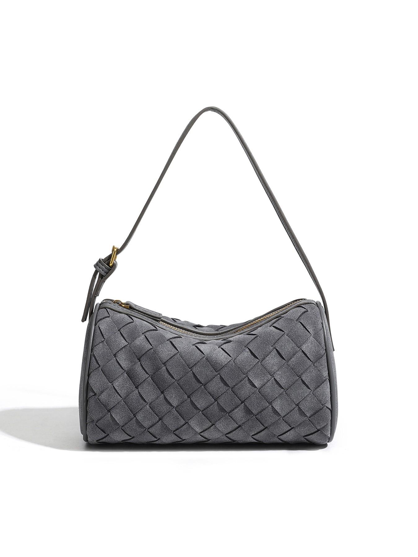 Lazy Person Underarm Bag, Patchwork Woven Small Square Bag, Versatile and Bright, Unique Luxury Underarm Shoulder Bag, Simple Crossbody Handbag